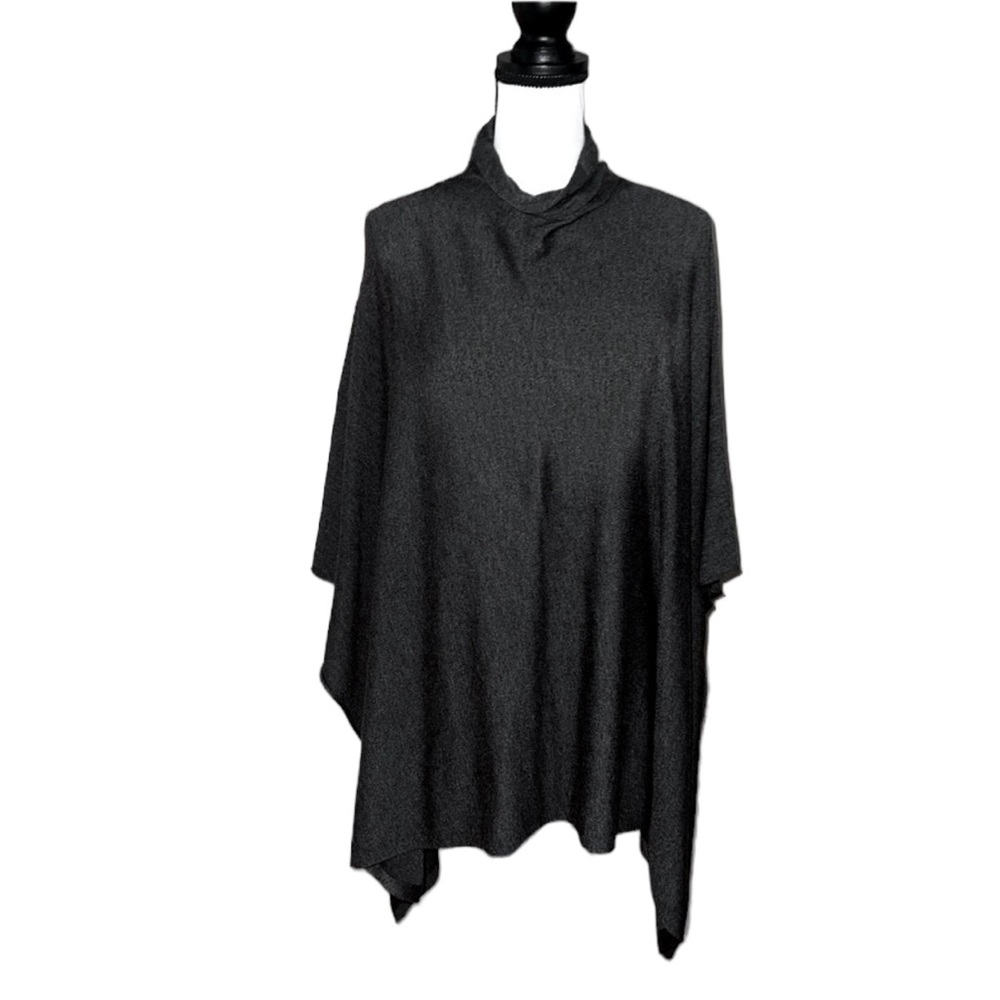 H&M Gray turtleneck Poncho Sweater